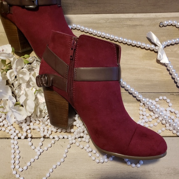 Maroon Ankle Booties | Size 8.5 - Picture 2 of 4
